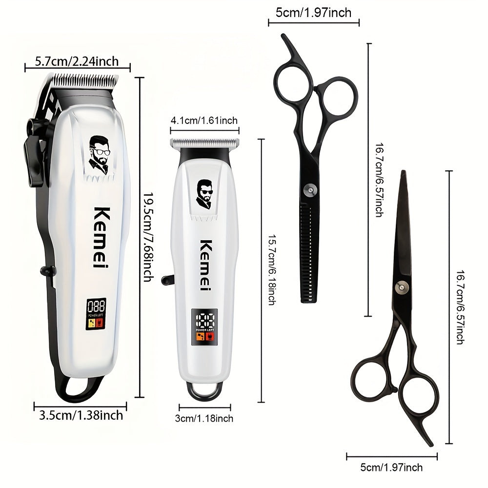 Set de cortapelos eléctrico con pantalla LCD, portátil, para almacenamiento y uso doméstico