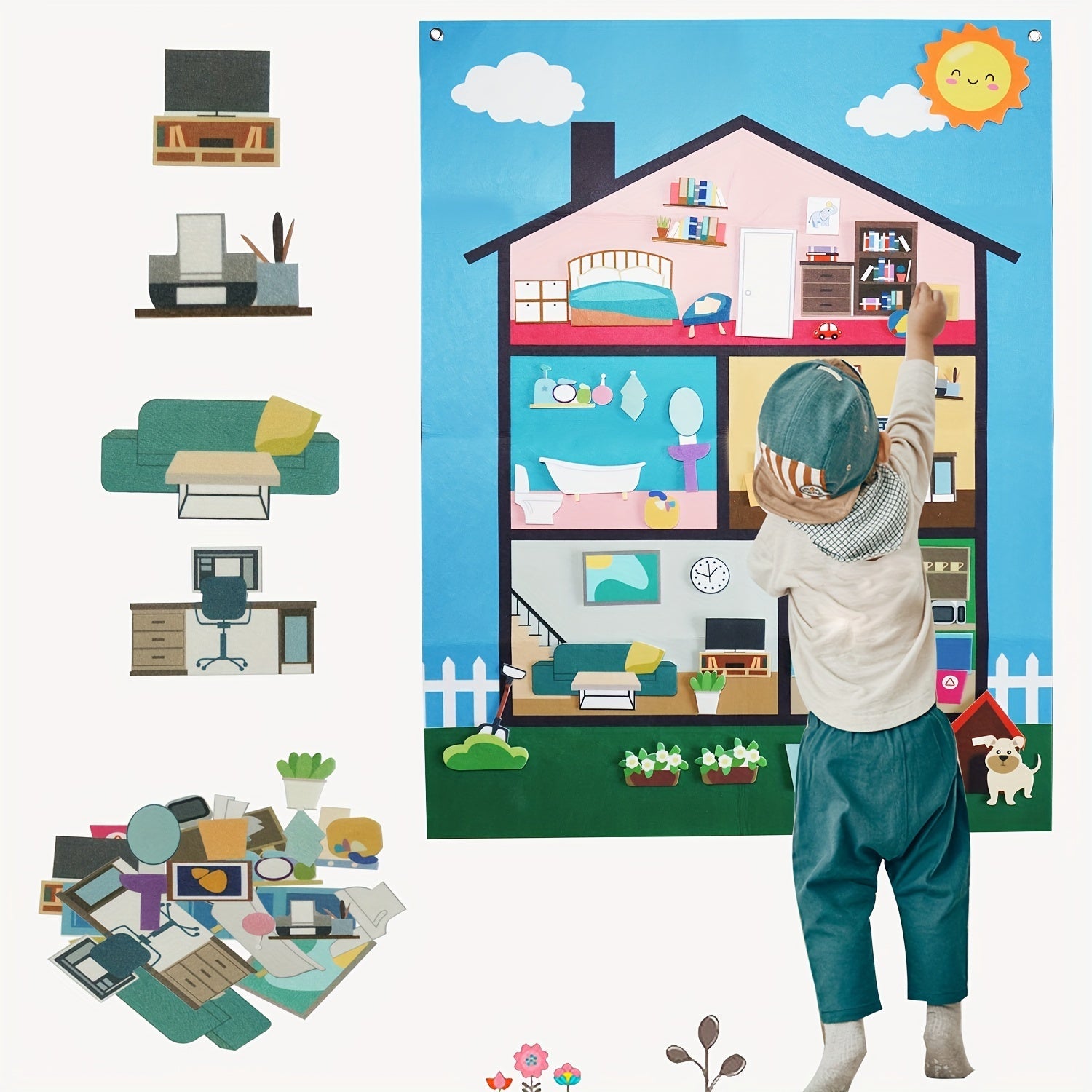 Interaktiv Qoplama Villa Kiynash Uyi O'yin To'plami, 40 Dona bilan, 3-6 Yoshdagi O'g'il va Qizlar uchun Mukammal. Yaratilish Fikrlashini va Ta'limiy Faoliyatni Rivojlantiradi. Mustahkam Polyester Materialdan Yasalgan. Ajoyib Rojdestvo Sovg'asi G'oyasi.