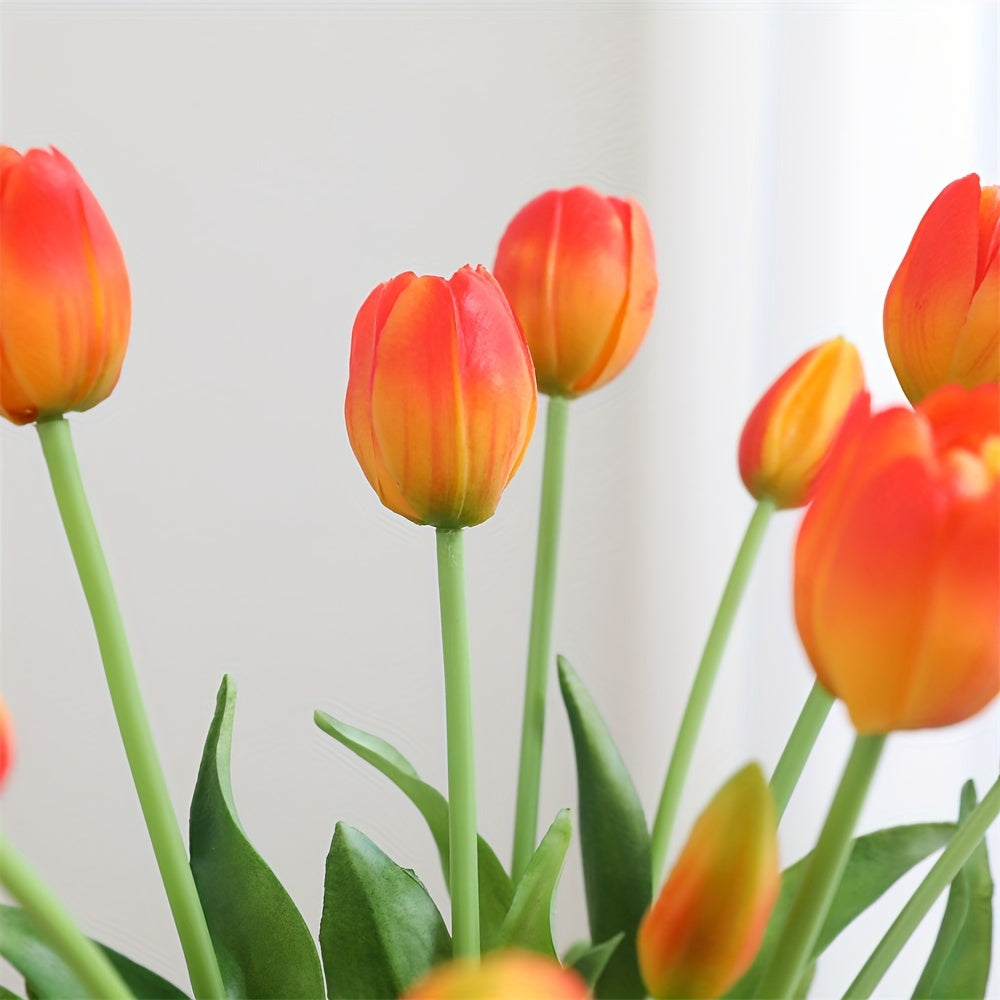 15 шт. искусственный букет тюльпанов для свадебного, домашнего и садового декора без вазы