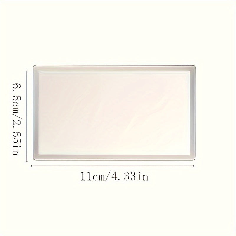 Espejo de maquillaje para coche de acero inoxidable universal con visor solar rectangular de lente plana