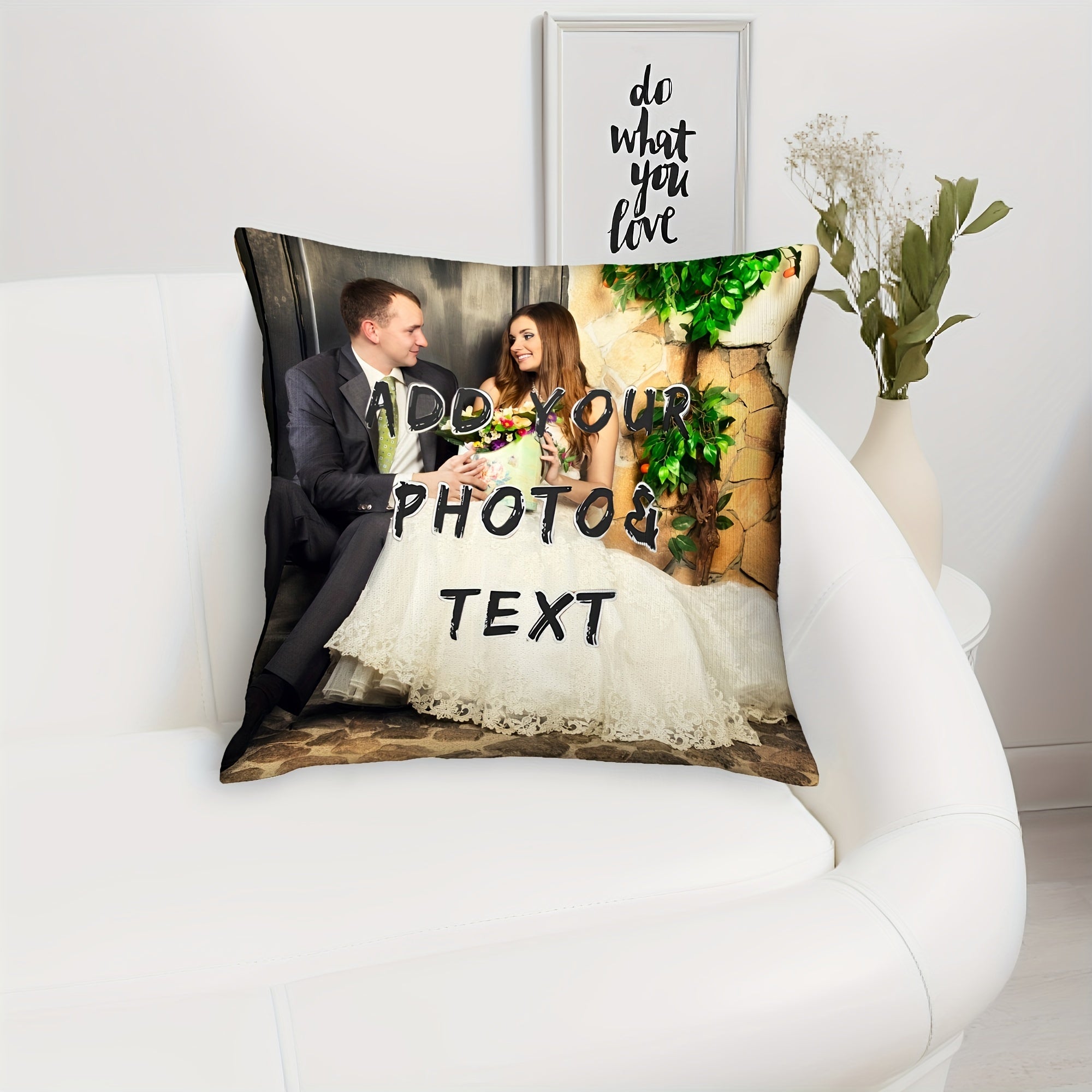 Soft Short Plush Pillowcase Custom Pet Dog Family Photo 45.72cm Sofa Decor Gift