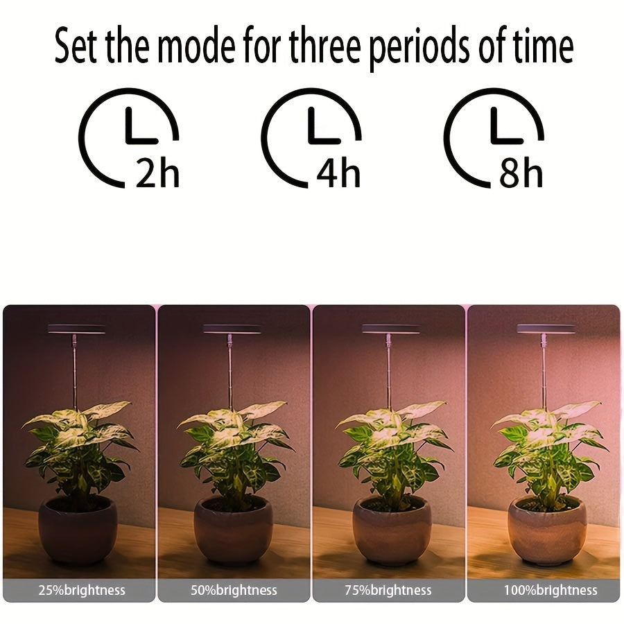 3pcs LED Grow Light Set with Auto Timer, Adjustable Height and Angle for Indoor Plants