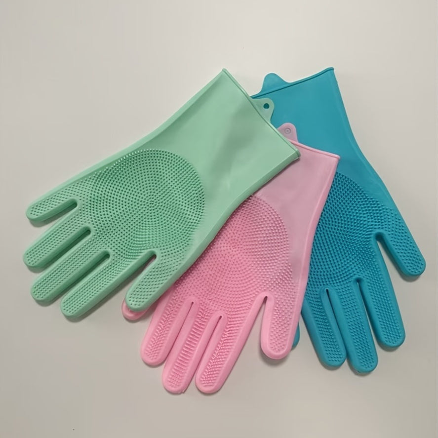Silicone Pet Bathing Gloves Waterproof Tear-Resistant for Grooming and Shedding