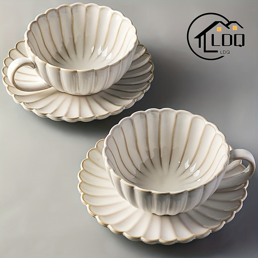 Ceramic Teacup and Saucer Set for Tea Parties and Gifts