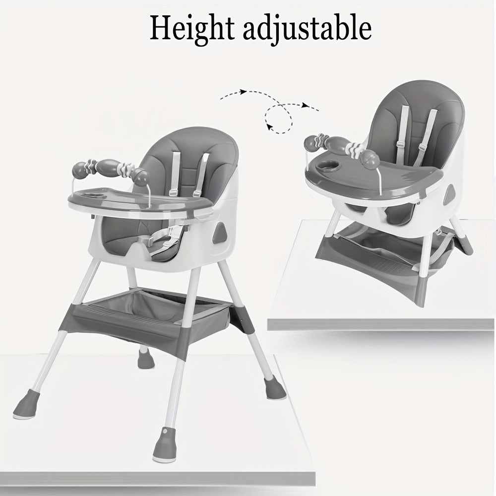 Children's Adjustable High Chair with Table and Food Plate for Toddlers