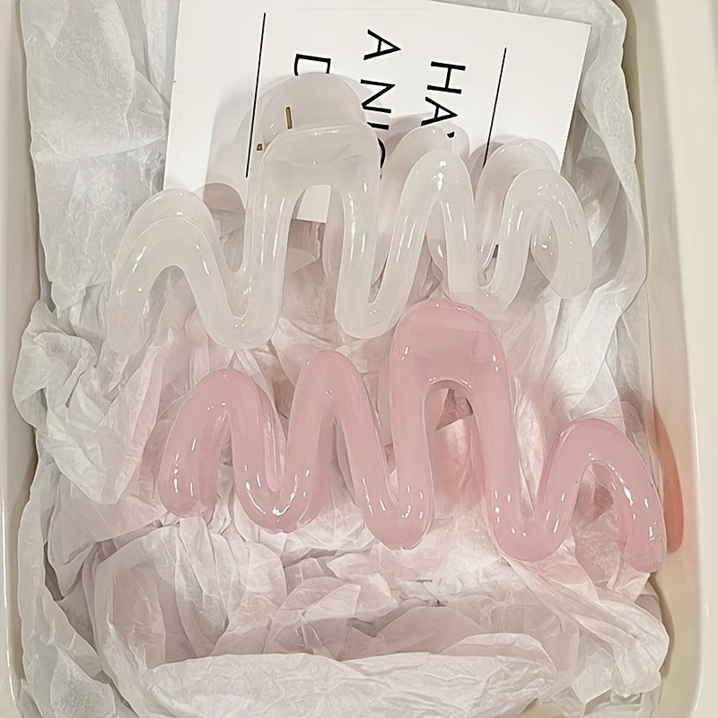 Wave-Shaped Resin Hair Claw Clips for Ladies and Girls Daily Use and Gifts