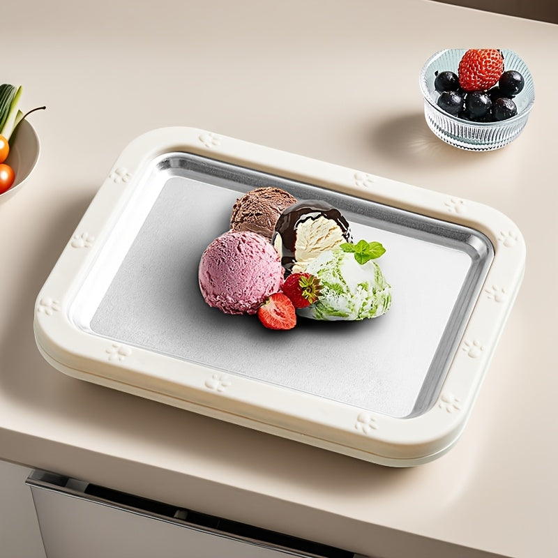 Máquina de helado de acero inoxidable para helado enrollado casero, yogur congelado, fácil de manejar