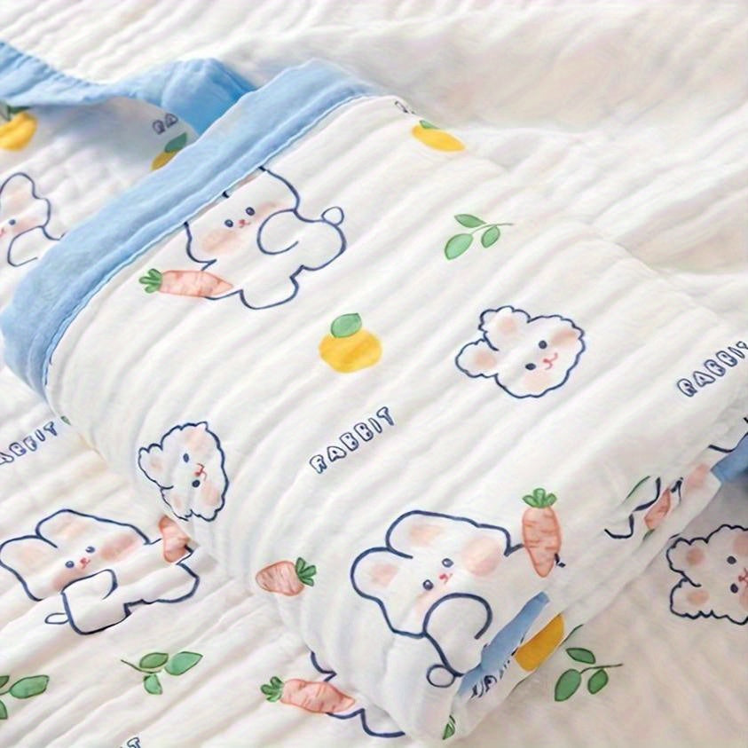 Cartoon Animal Design Ultra-Soft Gauze Blanket 109x109 cm for Bath Nap Bed Cover