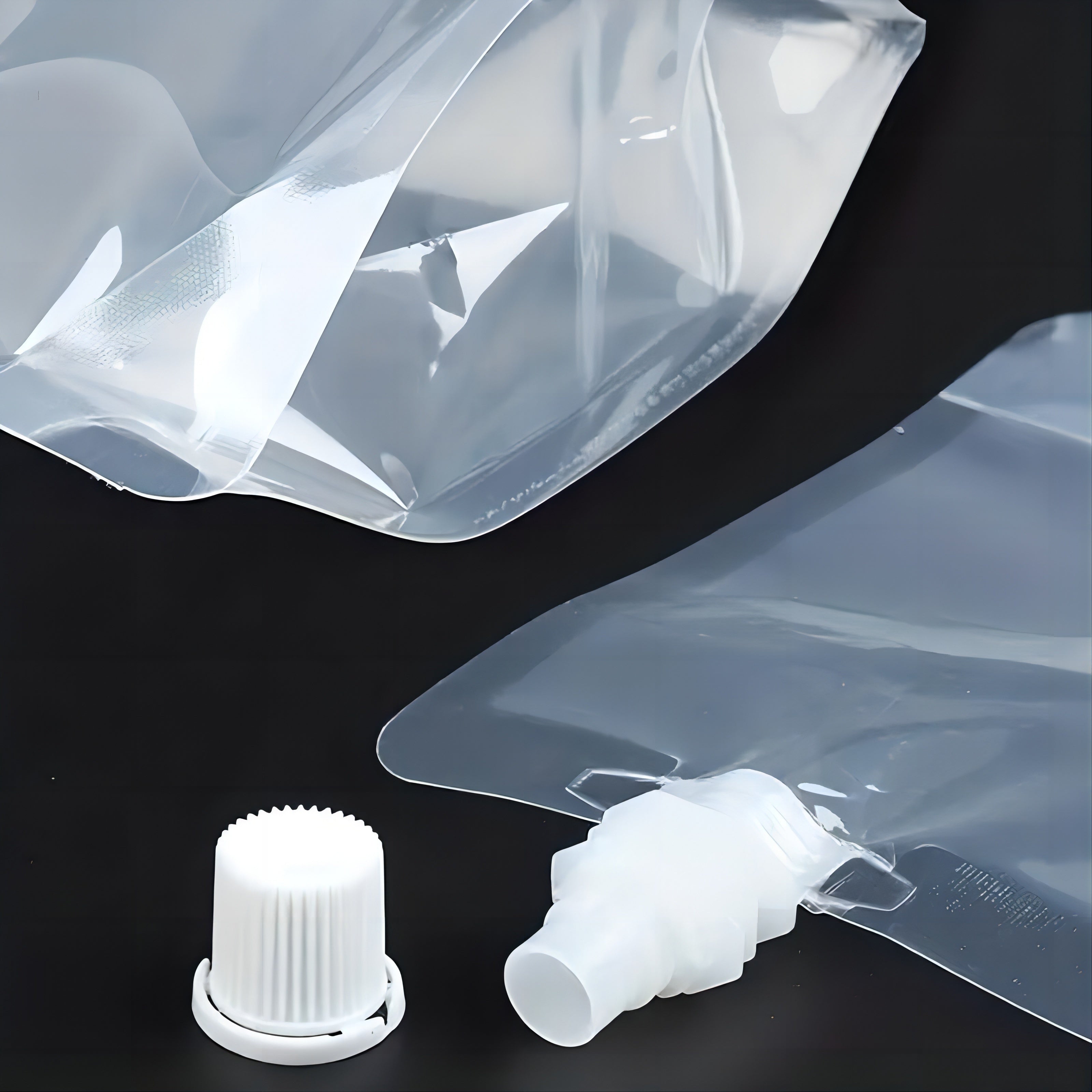 50 Pack Portable Disposable Juice Bags 200ml Transparent Spout Drink Pouches for Hot Cold Beverages