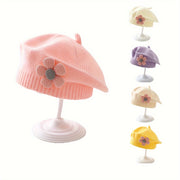 Baby Knitted Wool Beret Hat for 0-3 Year Olds Ear Warmer Autumn Winter Kids Girl Boy