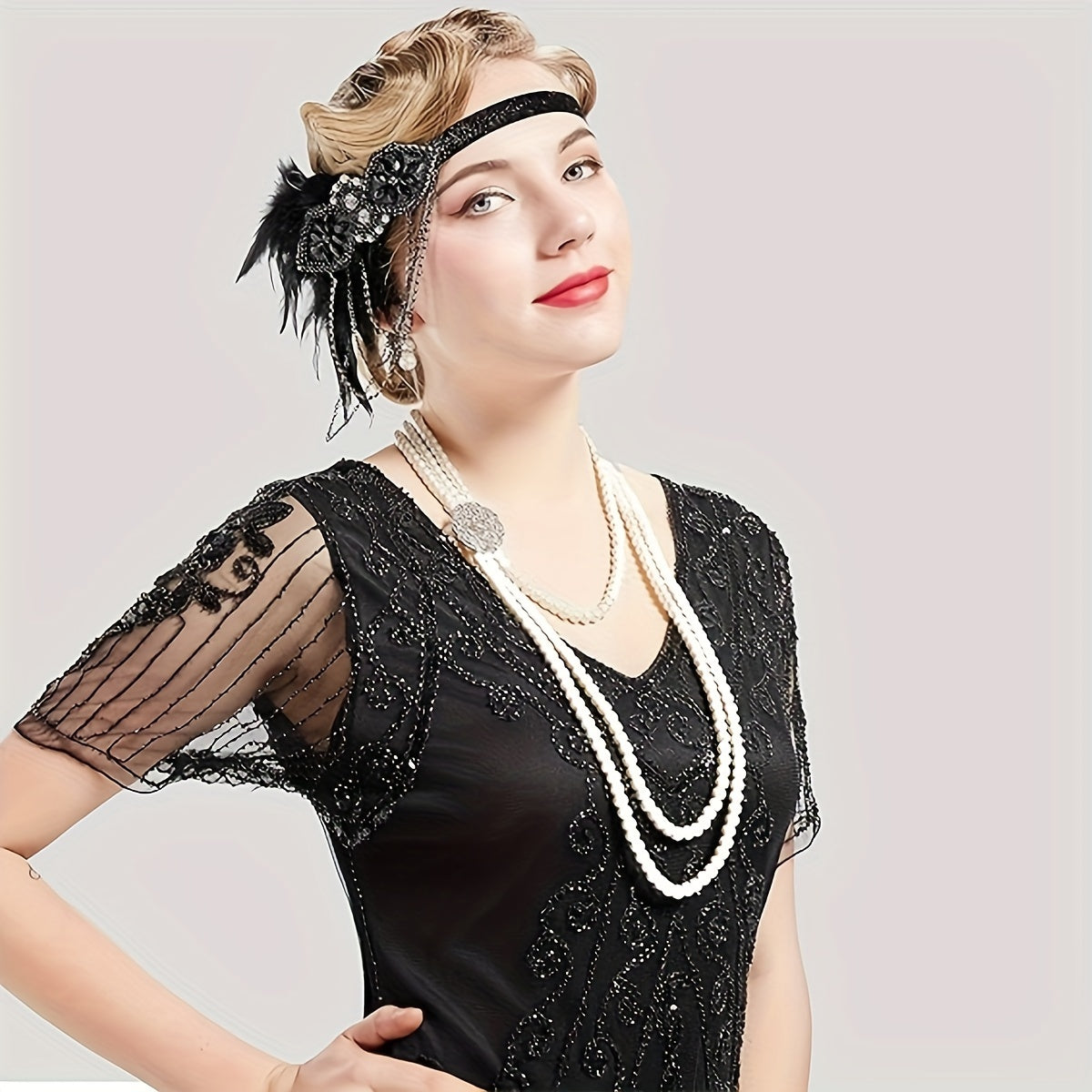 Faux Pearl Necklace 1920s Gatsby Style Bridal Wedding Accessory or Valentine's Gift