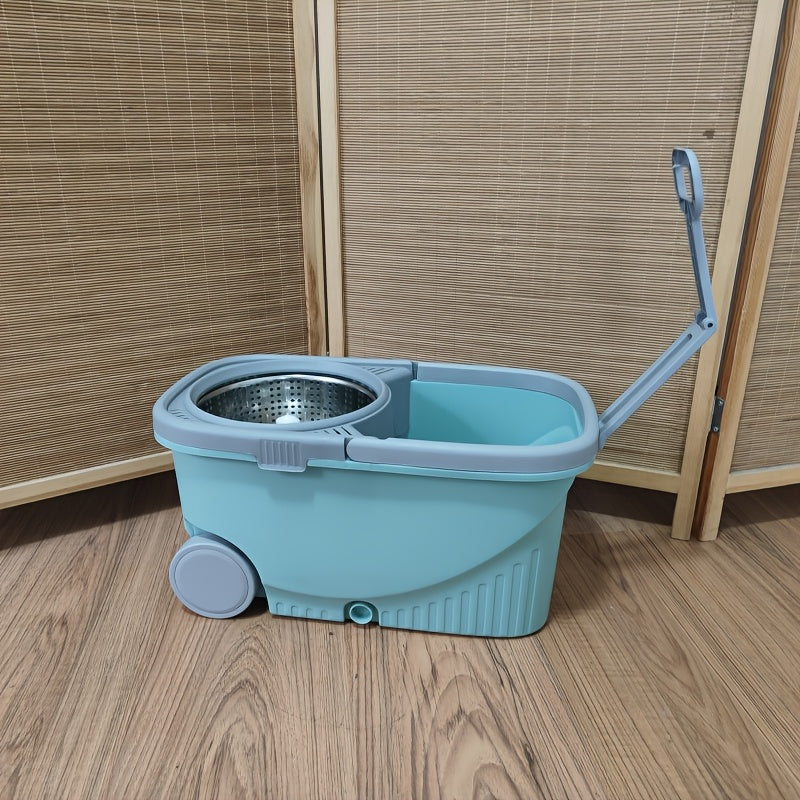 Spin Mop and Bucket Set with Stainless Steel Handle for Kitchen Bathroom Cleaning
