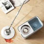 Aylanuvchi mop va kova to'plami, bo'linadigan loy kova va mop matolari bilan ho'l va quruq tozalash uchun