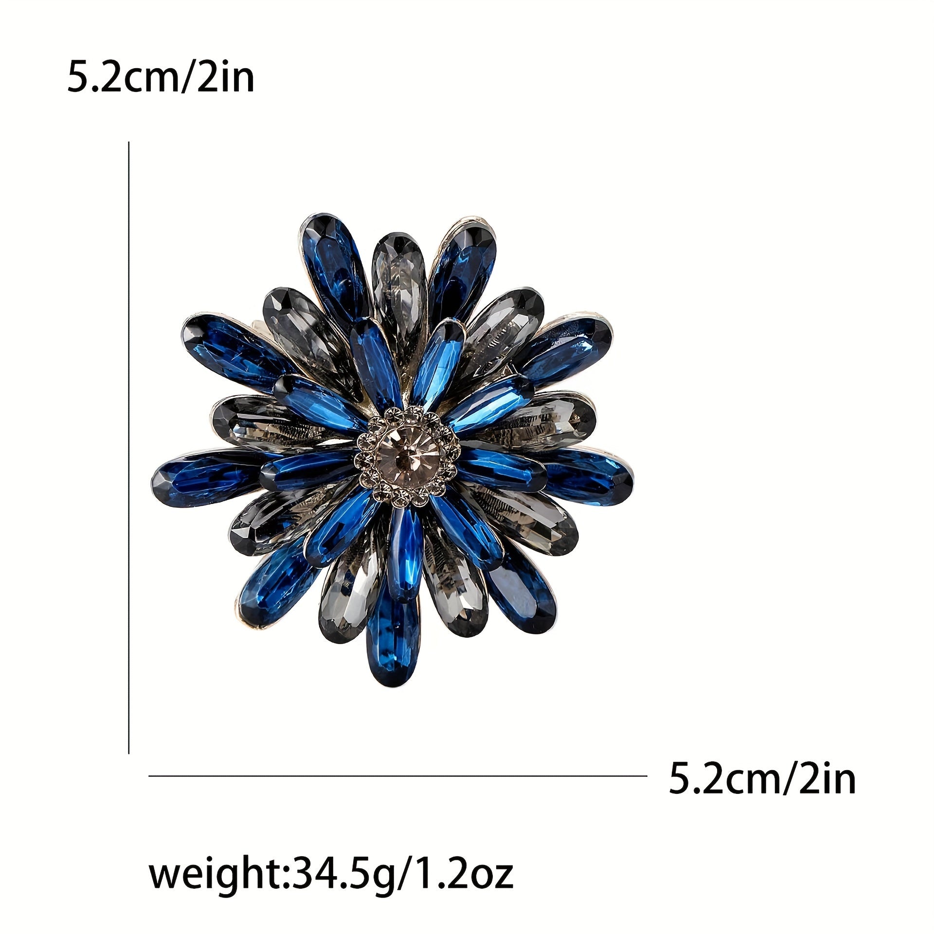 Sunflower Brooch Pin with Rhinestone Detail Alloy Jewelry for Women