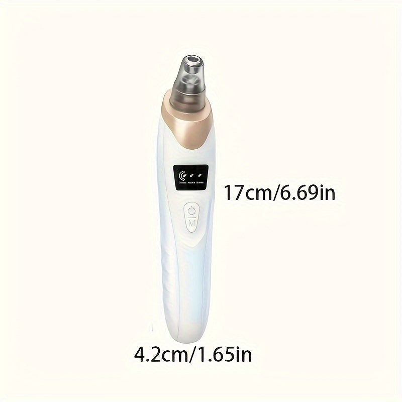 Перезаряжаемый набор для удаления черных точек и очистки пор с USB-зарядкой, 4 уровня интенсивности, несколько насадок-насадок, отличный подарок для ухода за кожей.