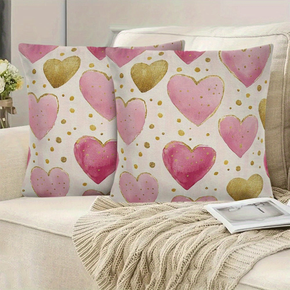 Set of 2 Flannel Pillowcases 45.72x45.72 cm Machine Washable Zipper Closure for All Seasons