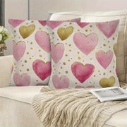 Set of 2 Flannel Pillowcases 45.72x45.72 cm Machine Washable Zipper Closure for All Seasons