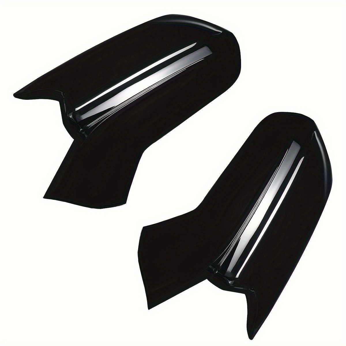 Fundas para espejos laterales de coche deportivo, acabado en negro brillante de fibra de carbono, protección UV