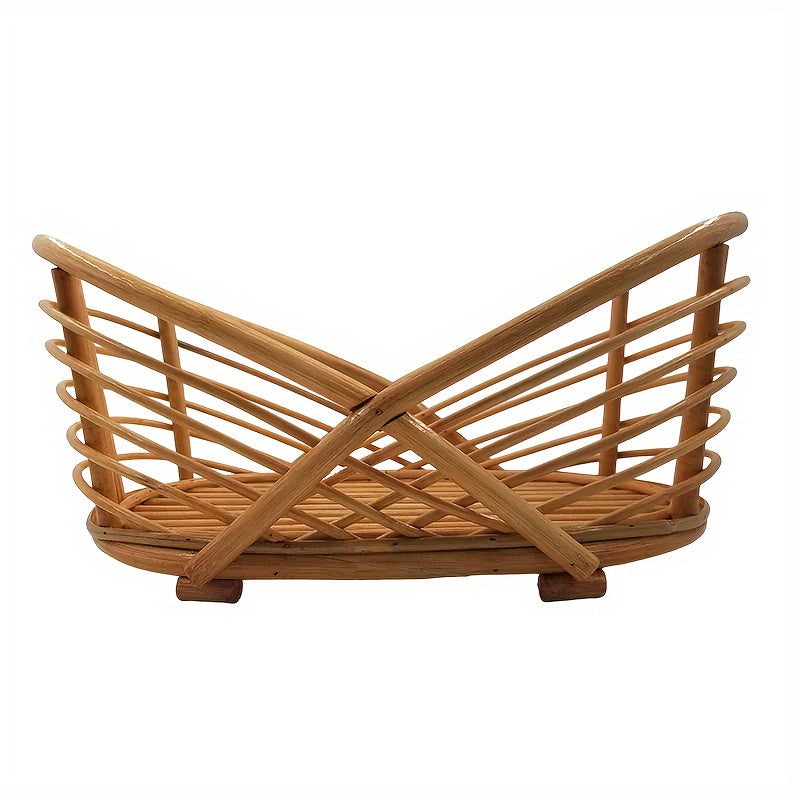 Ivory Woven Basket for Children's Photoshoots Stylish Poses and Memories