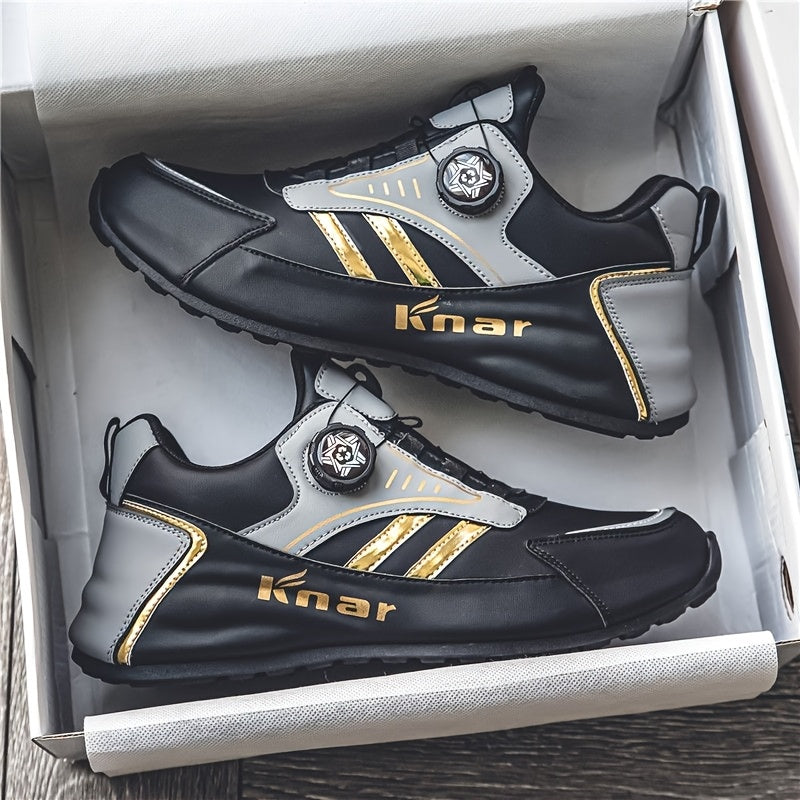 Men's Fashion Sneakers Low Top Black Gray Non Slip EVA Insole Casual Sports Exercise