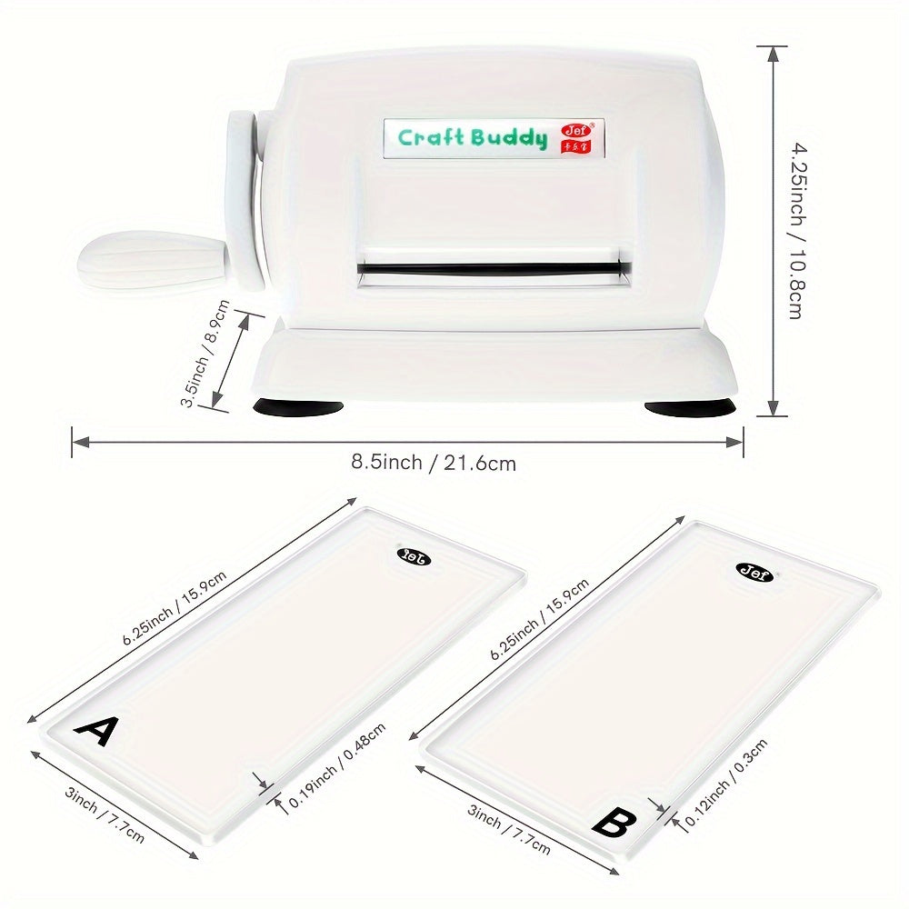 Máquina de troquelado y embossing para álbumes de recortes con 5 colores y almohadillas de acrílico A B