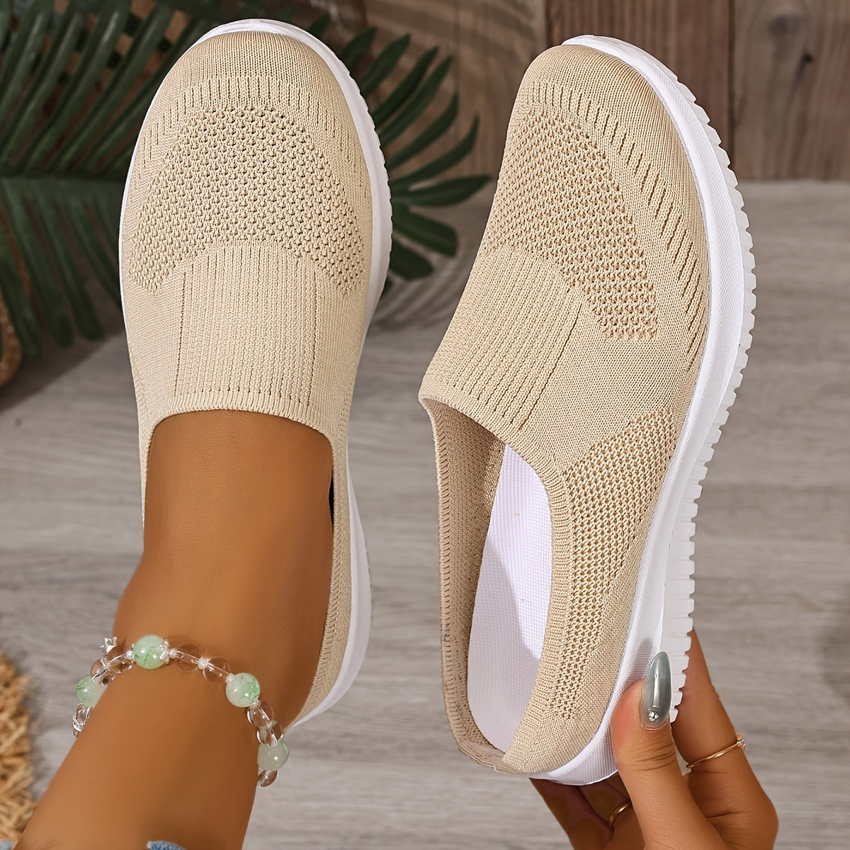 Women Slip-On Walking Sneakers Soft Sole Non-Slip Black Casual Shoes