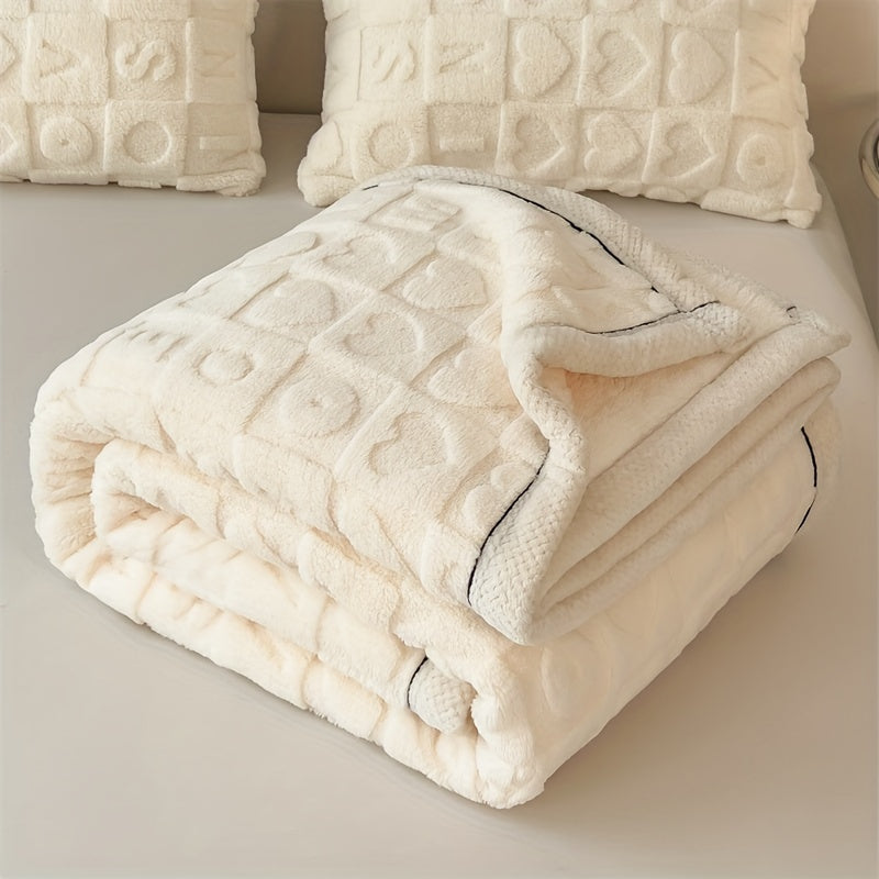 Geometric Coral Fleece Throw Blanket Soft Cozy Lightweight Versatile for Couch Bed