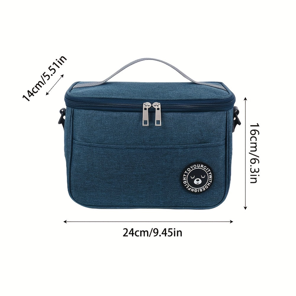 Insulated Lunch Bag with Bear Pattern Waterproof Durable for School Work