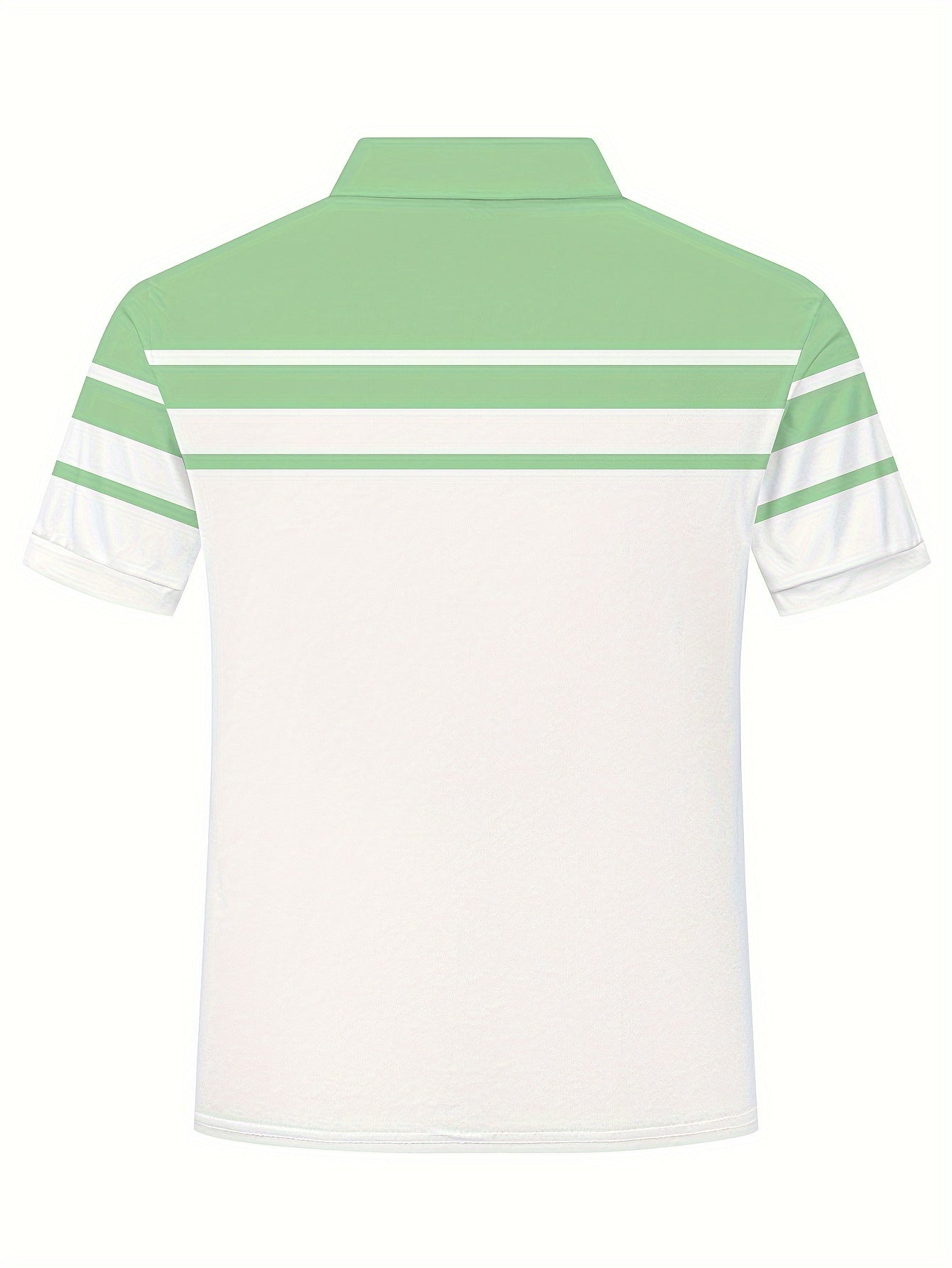 Erkaklar uchun Rangli Blokirovka Printli Qisqa Yengli Yaka T-shirti, Tasodifiy Sport Yuzi