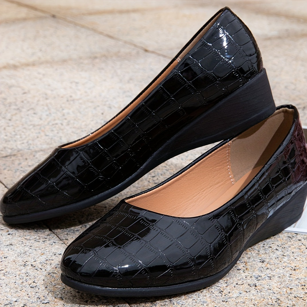 Women's Red Snake Print Mary Jane Flats Slip-On Casual Shoes