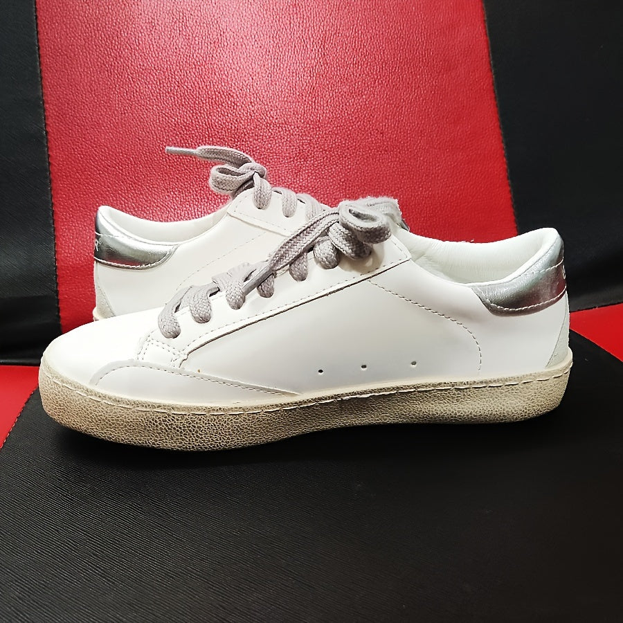 Women's Star Pattern Loafers Microfiber Sequin White Sizes 34-44