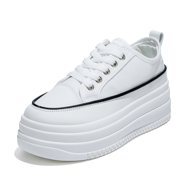 Women's Small White Fashion Shoes Lace-Up Plain Toe All-Season Man-Made Materials