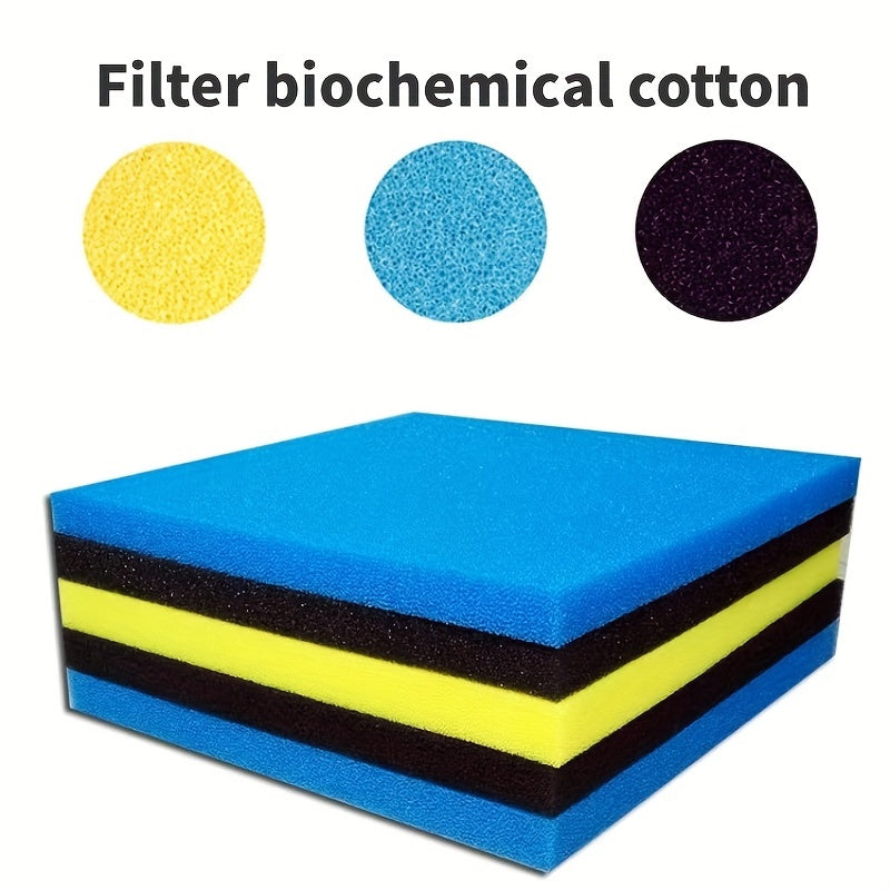 Set of 2 High-Density Aquarium Filter Pads Biochemical Sponge for Fish and Turtle Tanks