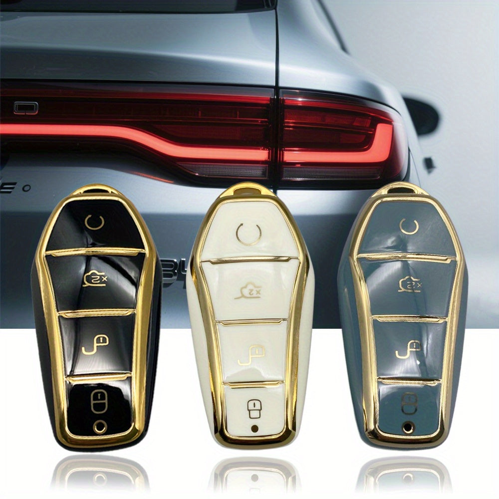 Car Key Fob Cover TPU 4-Button Protective Scratch-Resistant Durable for EV