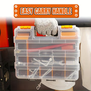 Small Parts Organizer with 34 Compartments Removable Dividers Waterproof Hardware Storage