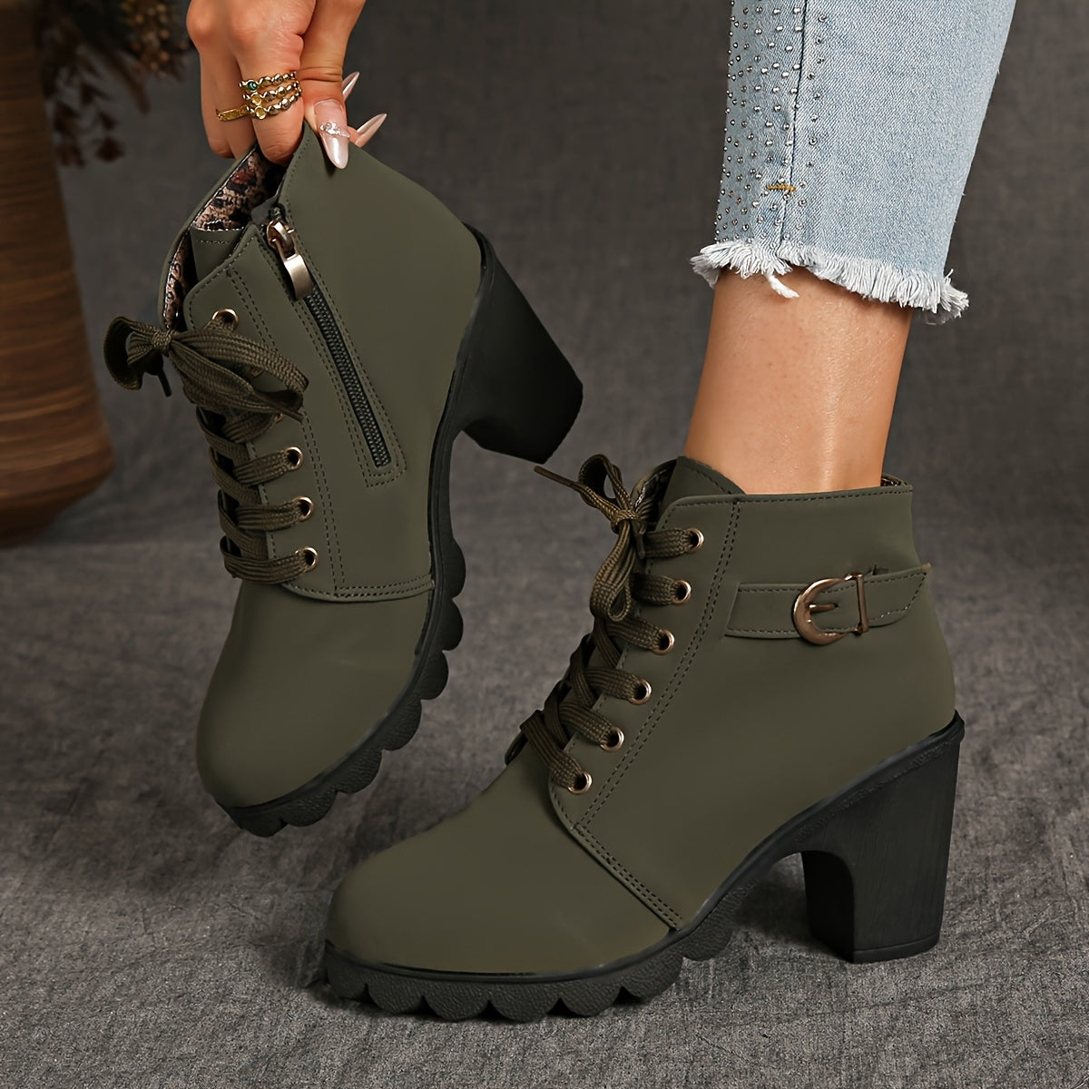Women's Platform Wedge Boots Non-slip Rubber Sole Winter All-Season