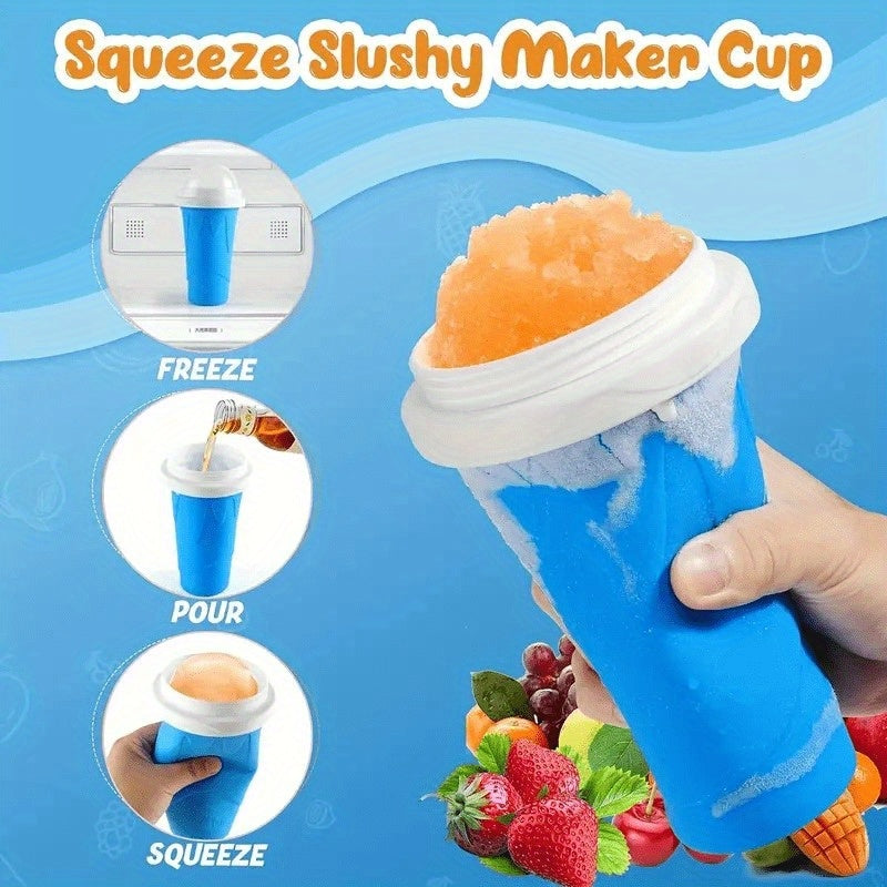 Set of 2 frozen yogurt cups with colorful silicone lids for ice cream smoothies outdoor parties
