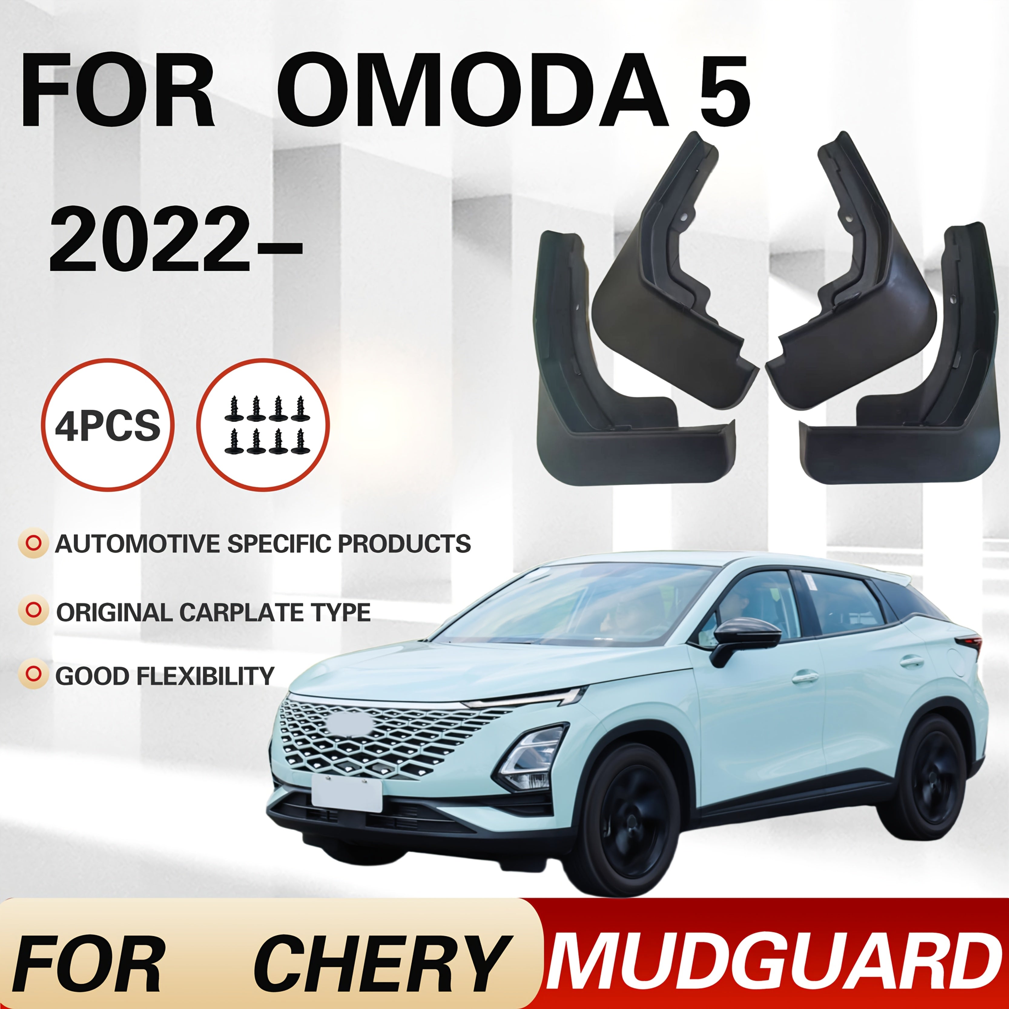 4Pcs Car Mudguards Set for Chery OMODA 5 Plastic Front and Rear