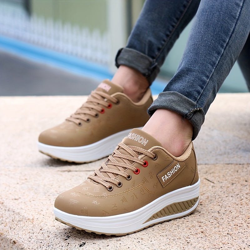 Women's Lightweight Casual Sneakers Pink Black Synthetic Lace-Up Breathable