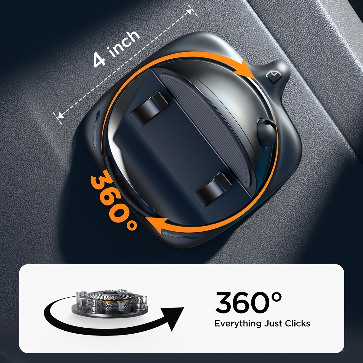 Adjustable Silicone Car Phone Holder Dashboard Mount 360° Rotatable Non-Slip