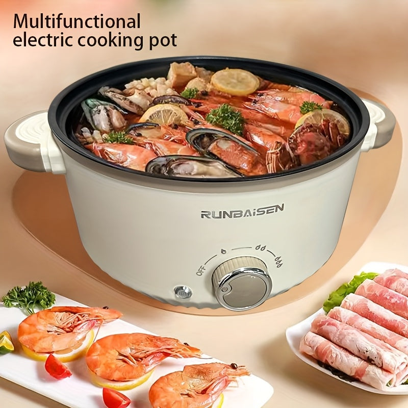 Double-layer electric cooker with steaming and boiling functions for home, office, outdoor, camping, and gatherings