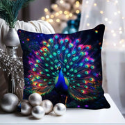 Peacock Pillow Cover 45.72x45.72 cm Polyester Zipper Decorative Throw Pillowcase