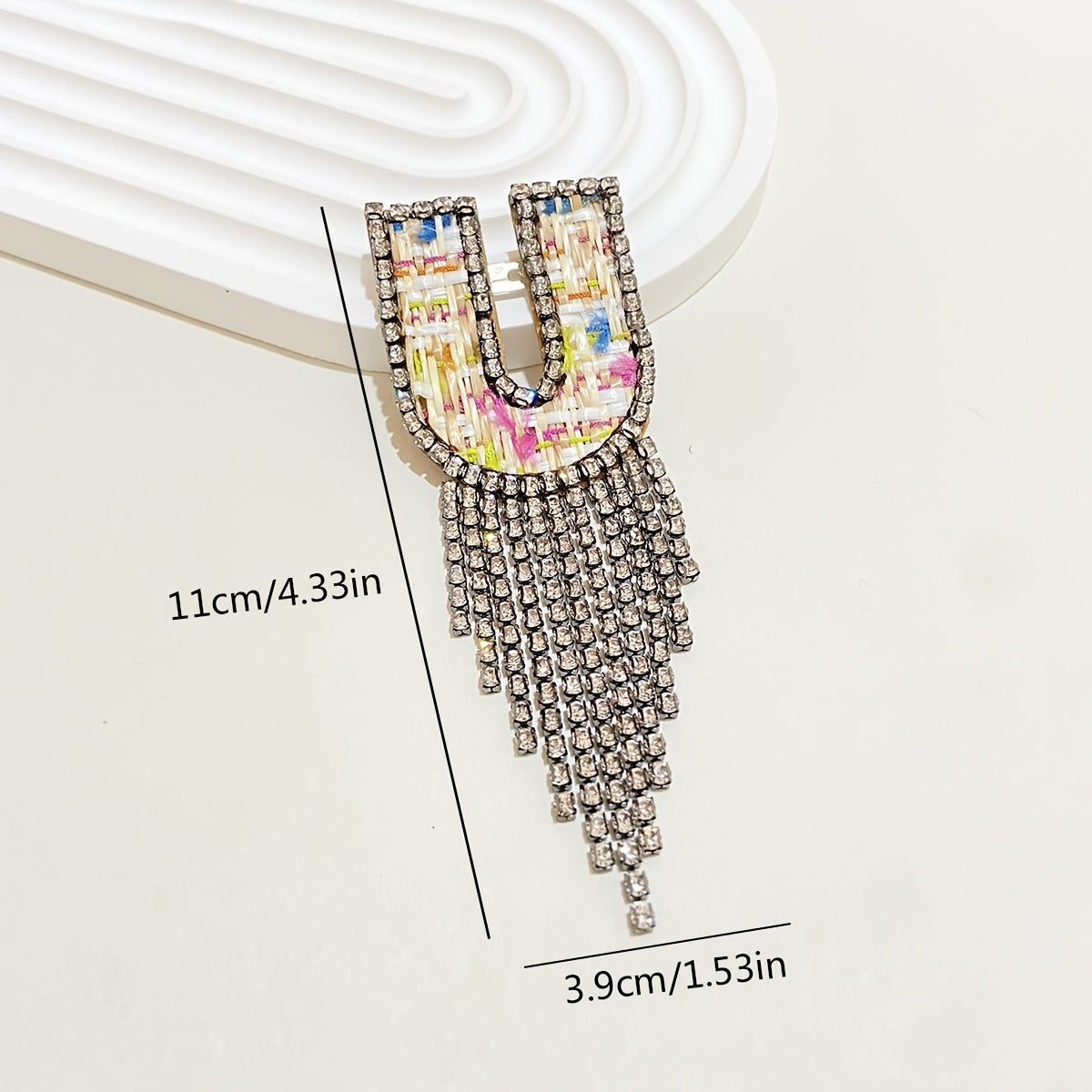 Women's Rhinestone Letter Brooch Irregular Woven Design Jewelry