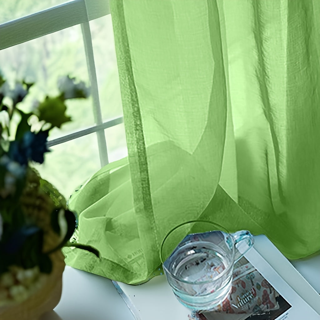 Sheer Polyester Curtain Panel for Bedroom and Living Room Light and Airy Fabric Rod Pocket Top