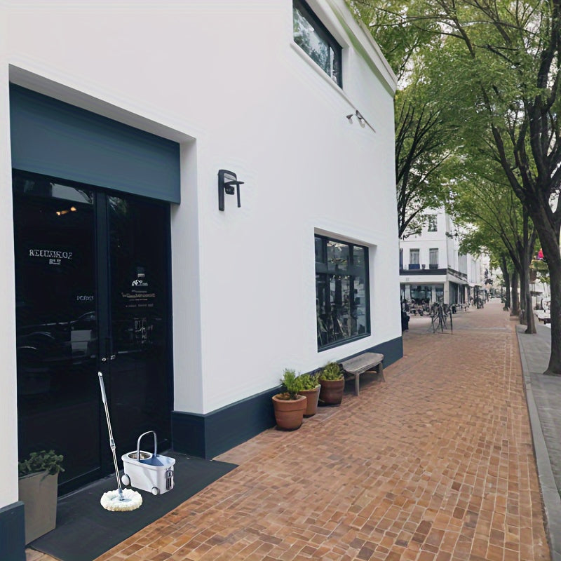 2 Pack Spin Mops and Buckets with 4-Wheel Wringer for Floor Cleaning