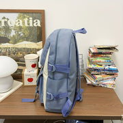 4-Piece Nylon Backpack Set for School Travel with Adjustable Straps and Zipper Closure