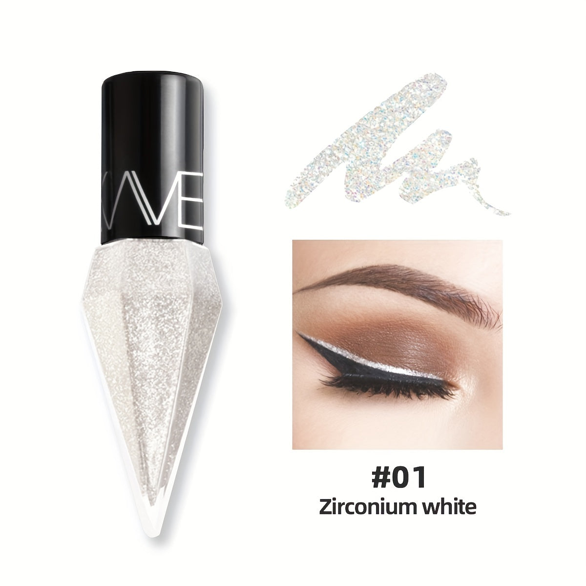 Yaltiraydigan suyuqlikli ko'z qalamchalari, ko'p rangli, olmos shimmery, talksiz