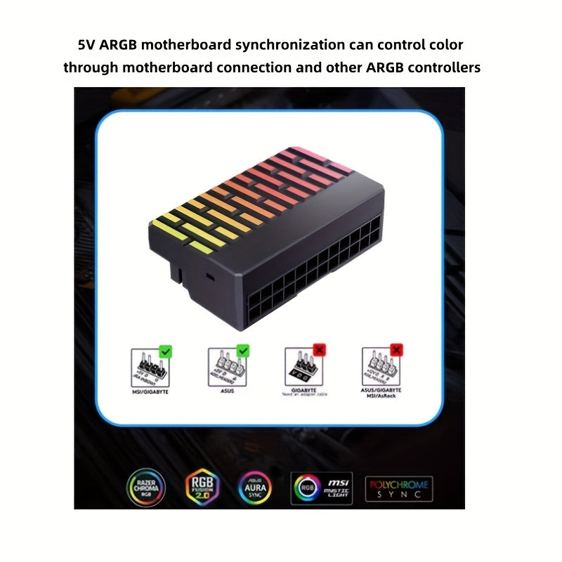 24-Pin ATX Power Supply Adapter 90-Degree Converter for PC Builds