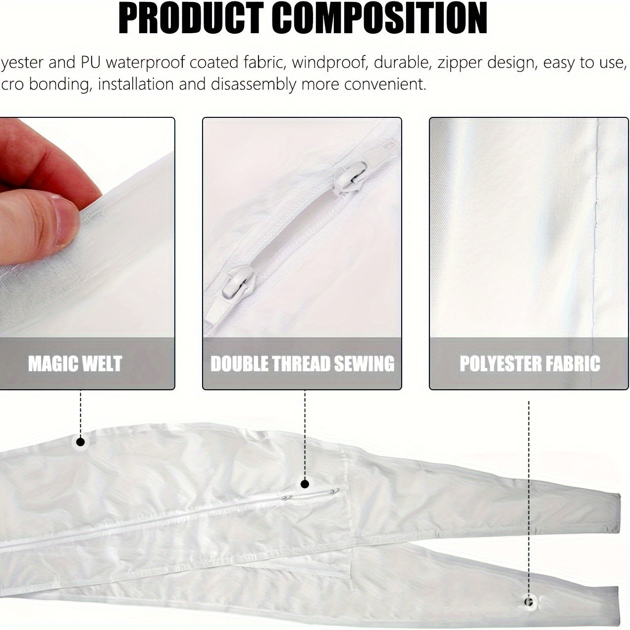 1 кусок прочной нейлоновой уплотнительной ткани для кондиционера воздуха — не требует электропитания, идеально подходит для раздвижных дверей и окон