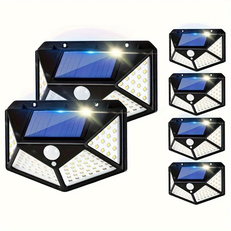Outdoor Solar Wall Light with Motion Sensor, Four-Sided Lighting, Yard Garden Patio Fence Driveway Pathway, 4-12 Pieces
